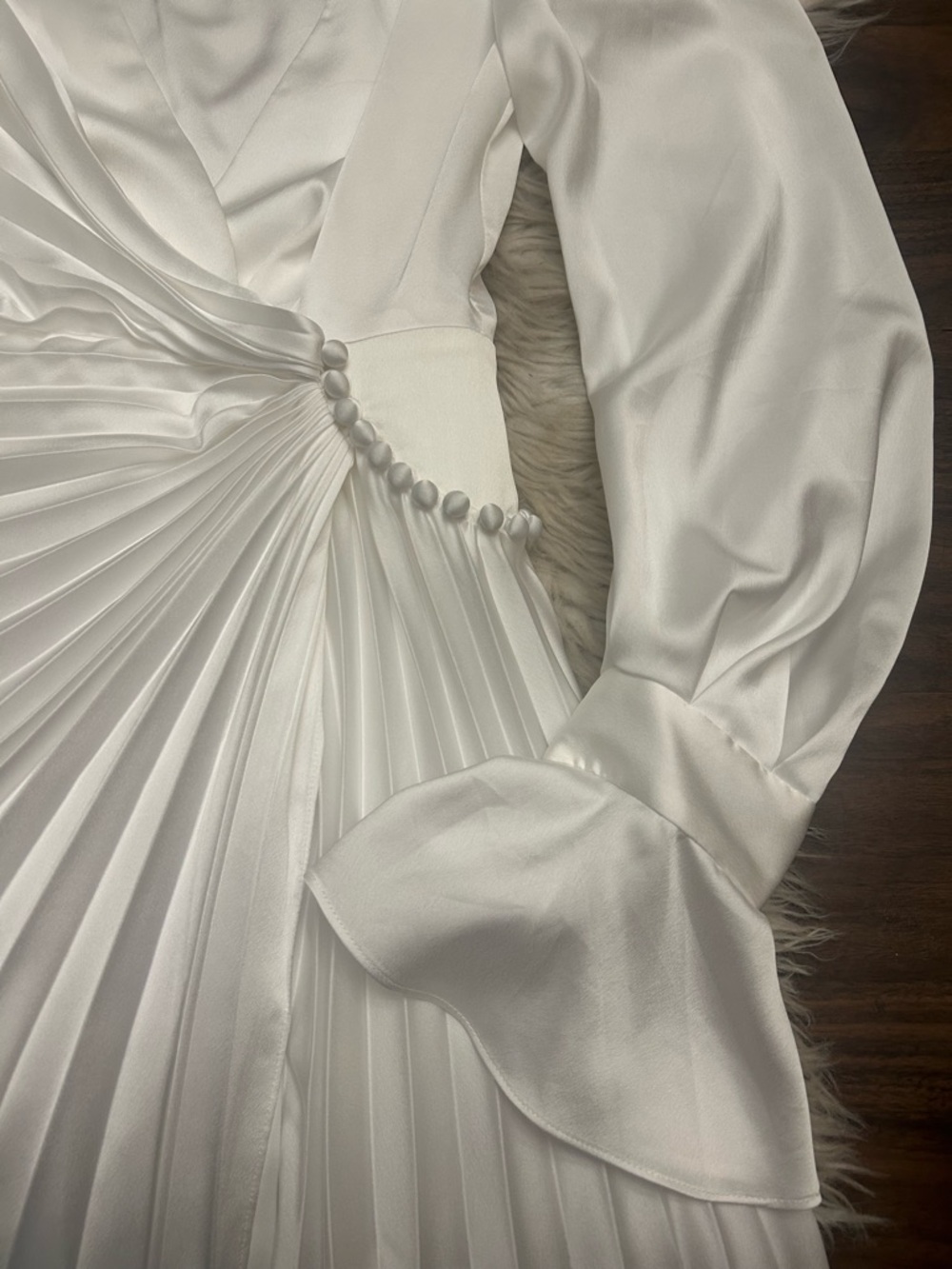 ACLER ‘Cresta’ Satin Wrap Pleated Midi 
Dress - Picture 6 of 15